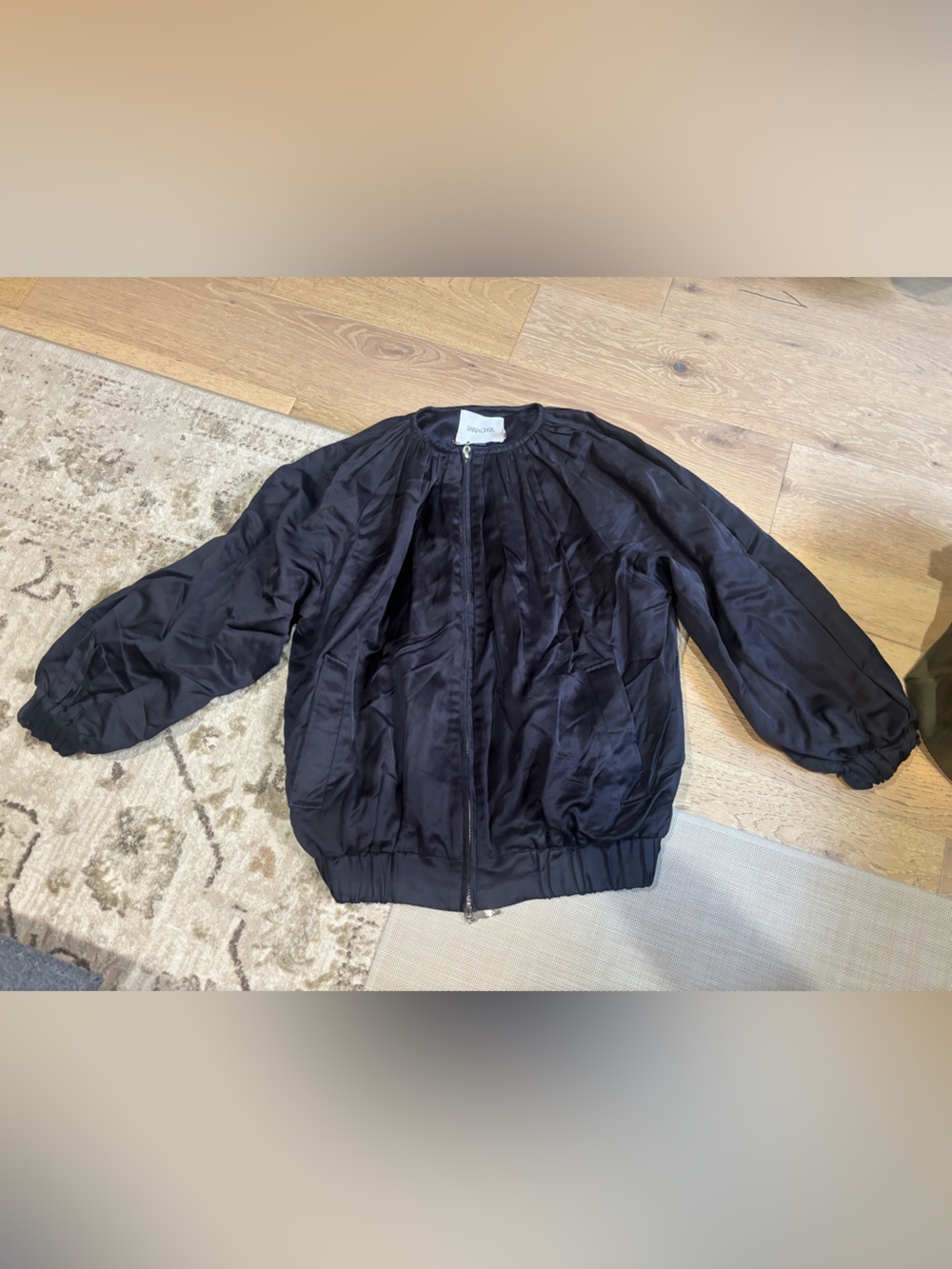 Maria Cher Black Bomber Jacket - Pleated and Beautiful
